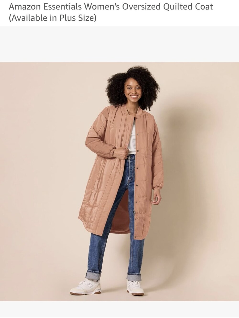 2X NWOT !!! Amazon Essentials Women's Quilted Longline Puffer Coat Light Brown